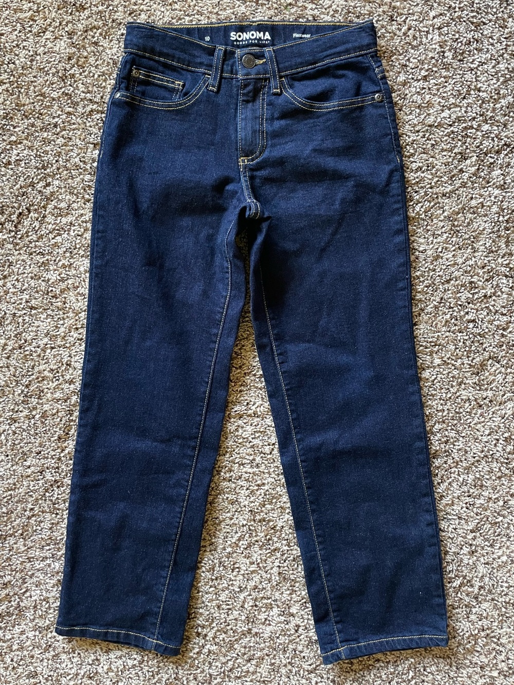 NWOT Sonoma Flexwear Straight Leg Jeans Boys Size 10 Adjustable Waist